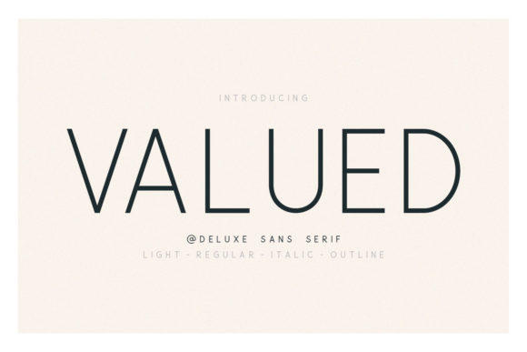 Valued Family: A Modern Sans Serif Typeface for Web Design